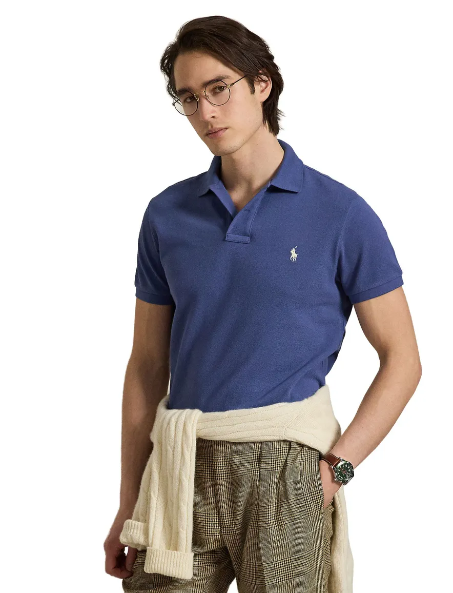 Polo Ralph Lauren custom slim fit polo blauw pique