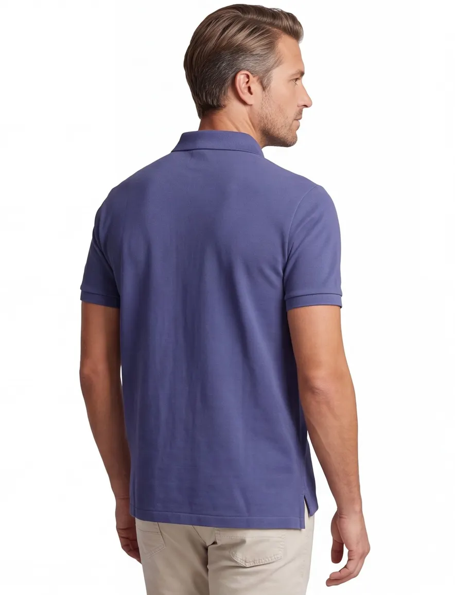 Polo Ralph Lauren custom slim fit polo blauw katoen