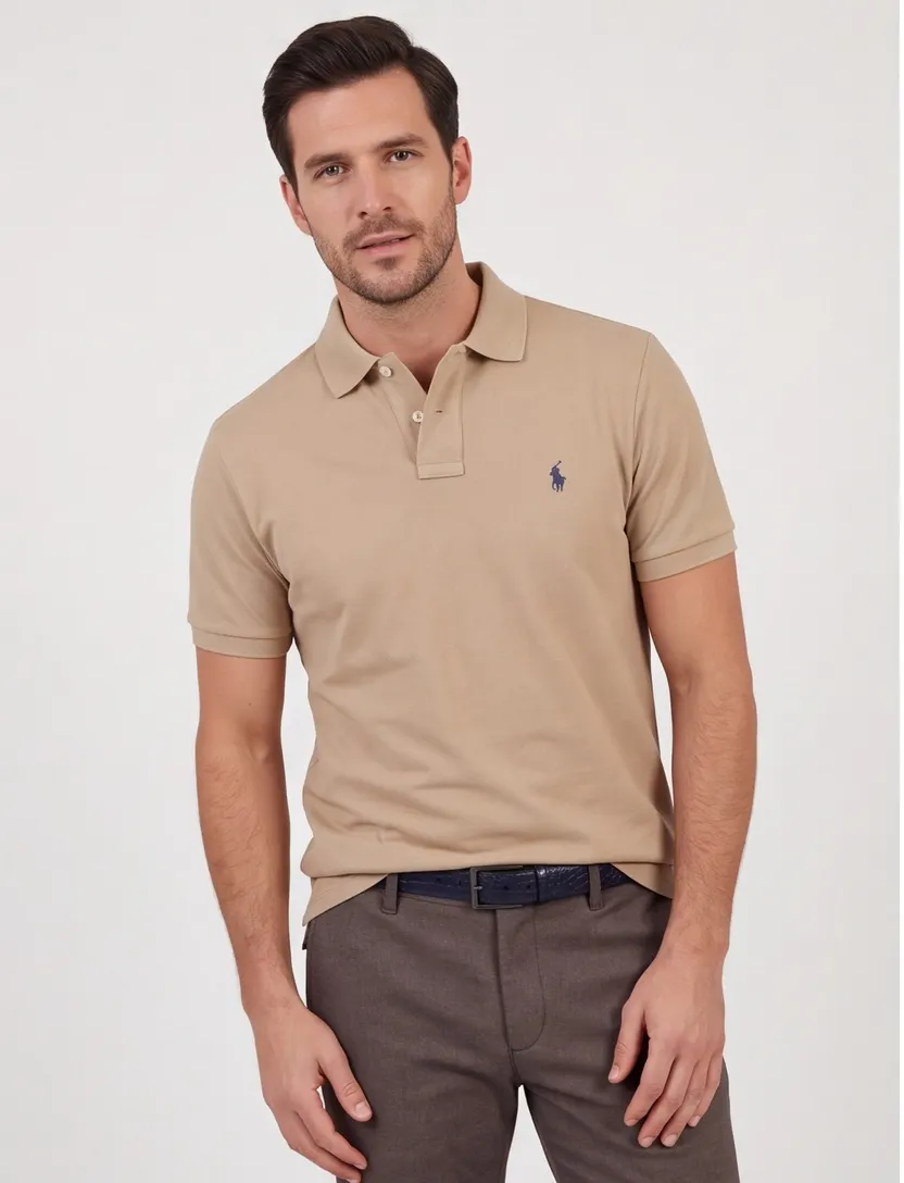 Custom slim fit Polo Ralph Lauren polo beige