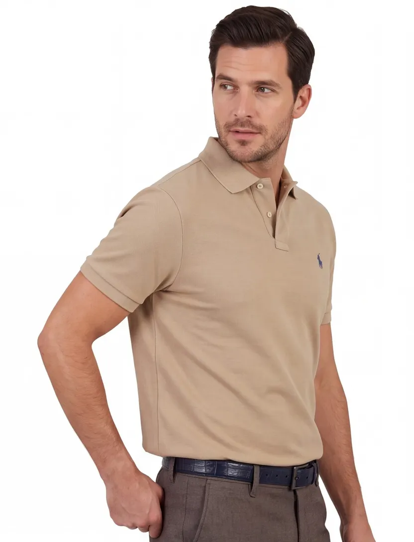 Custom slim fit Polo Ralph Lauren polo beige