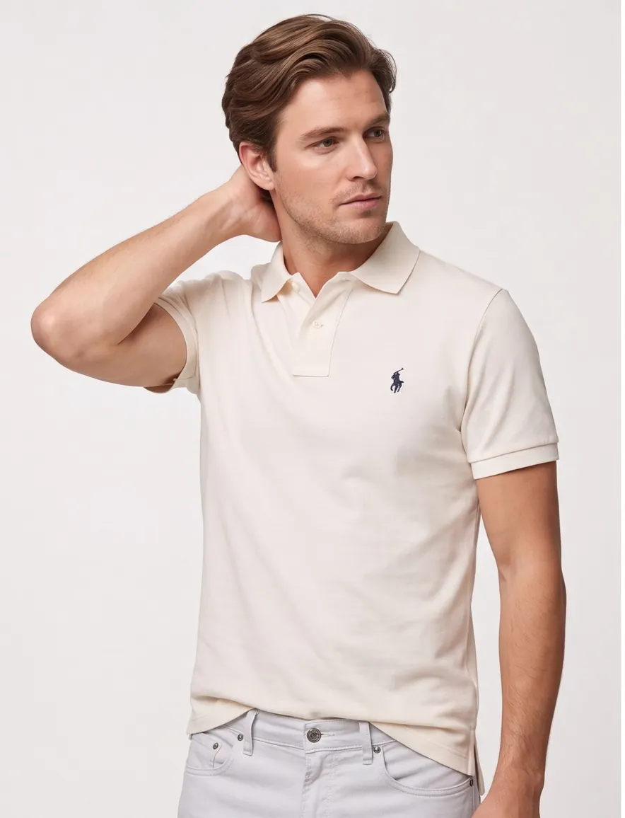 Polo Ralph Lauren custom slim fit polo creme pique