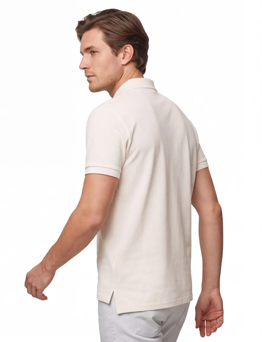 Polo Ralph Lauren custom slim fit polo creme katoen