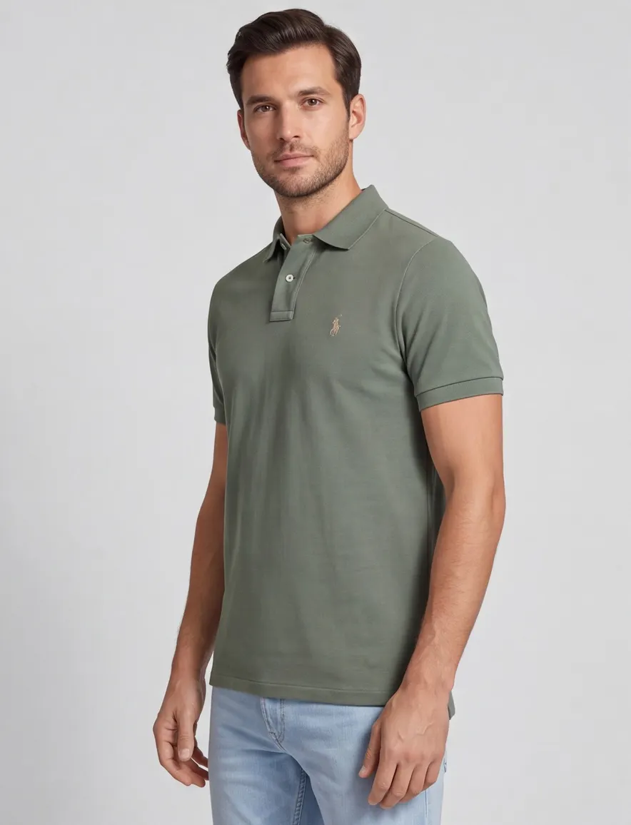 Polo Ralph Lauren custom slim fit pique polo groen