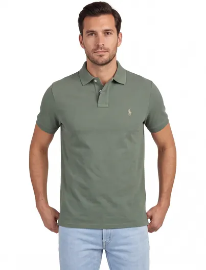 Polo Ralph Lauren Polo Ralph Lauren custom slim fit pique polo groen