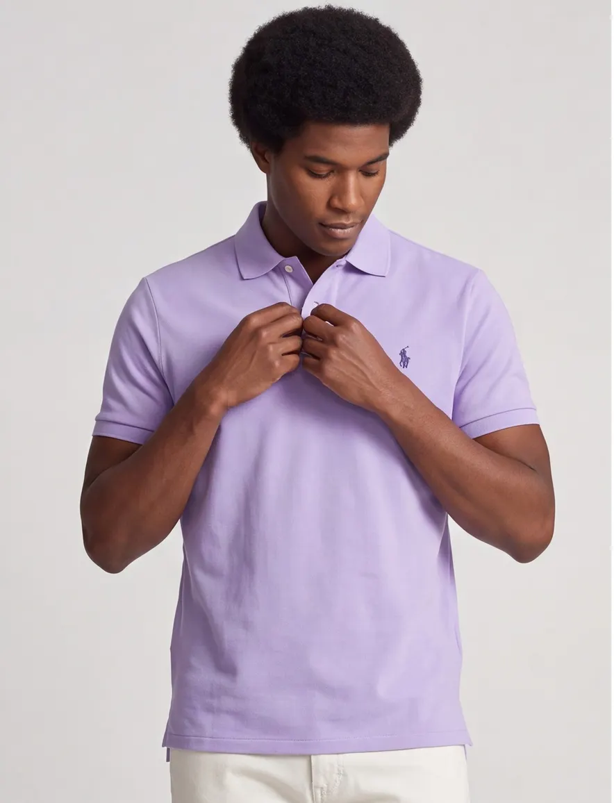 Polo Ralph Lauren custom slim fit polo paars katoen