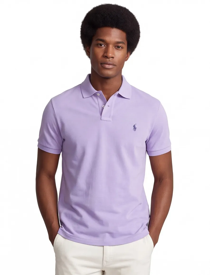 Polo Ralph Lauren custom slim fit polo paars katoen