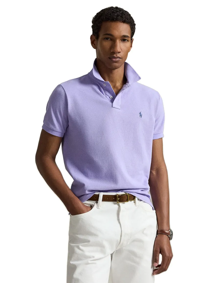 Polo Ralph Lauren custom slim fit polo paars pique