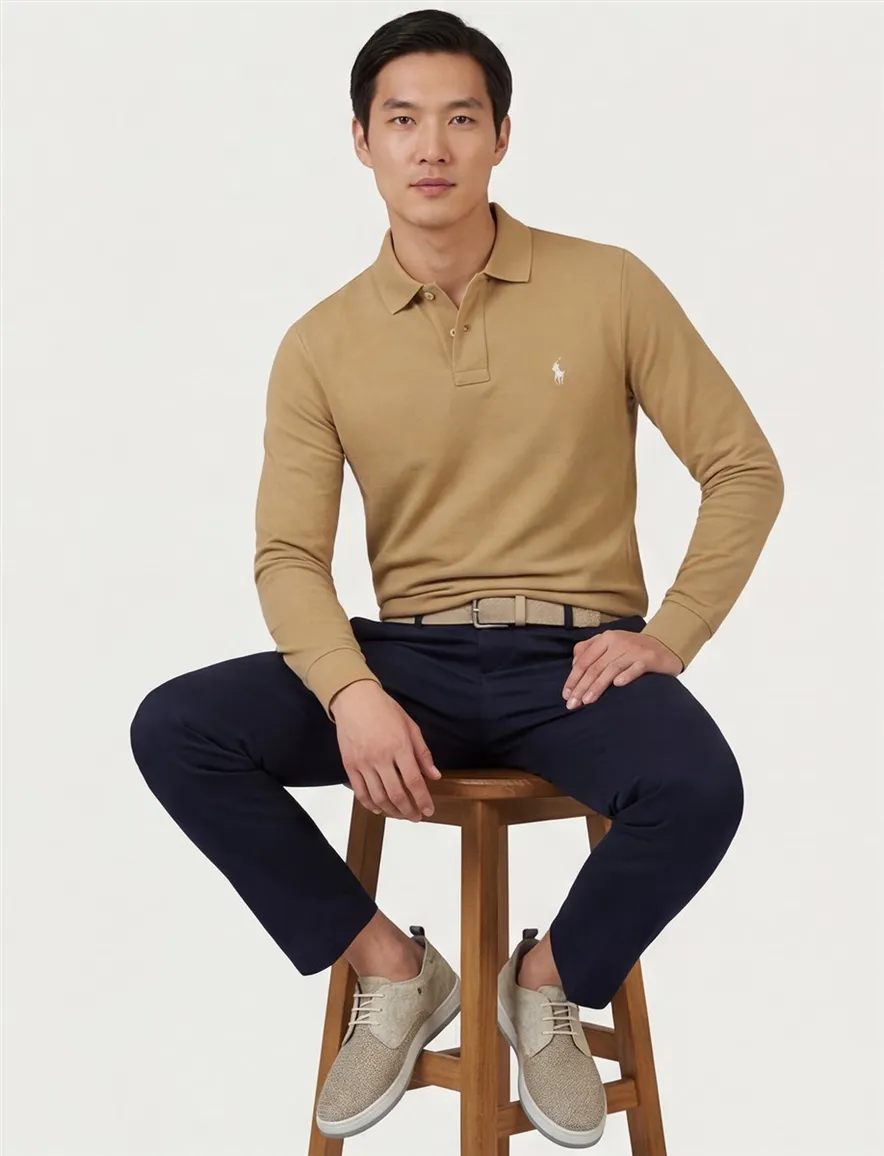 Polo Ralph Lauren polo lange mouw camel
