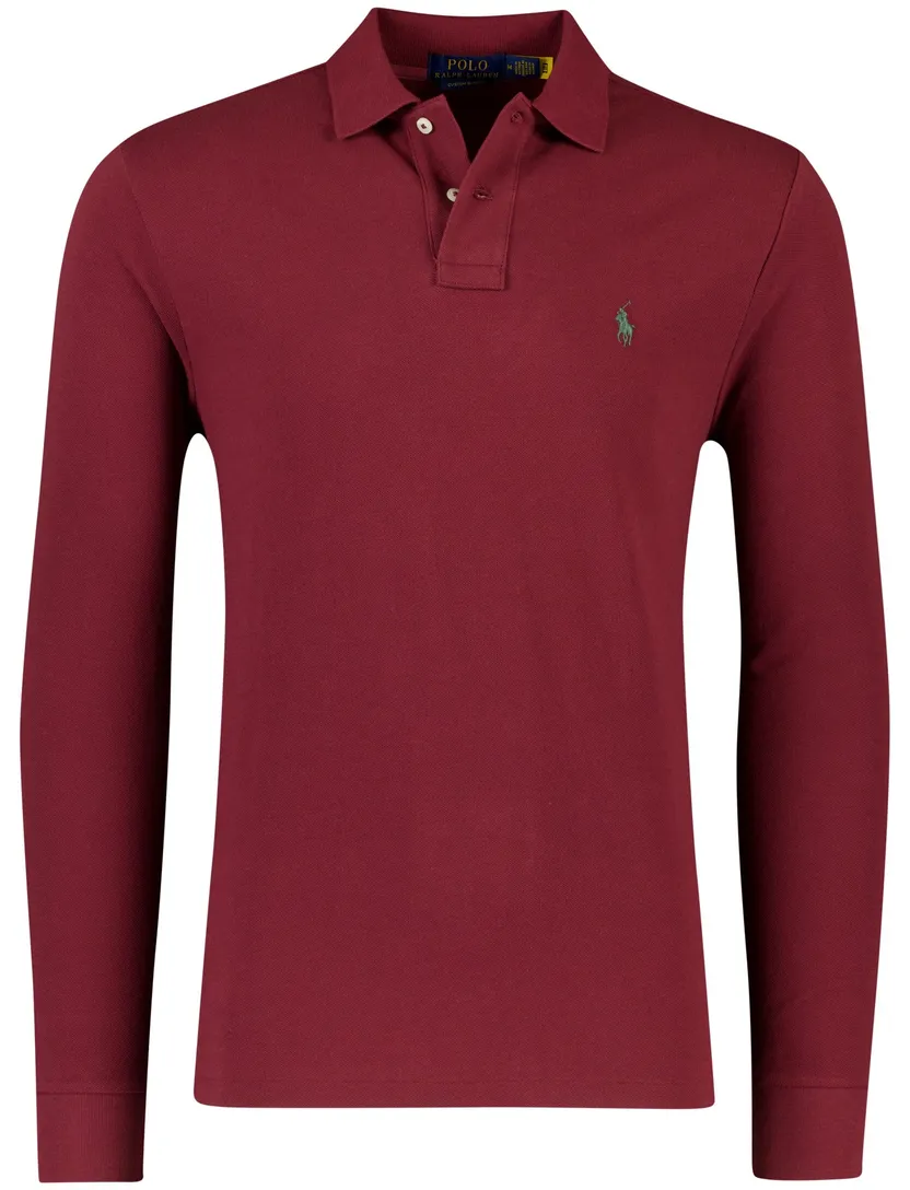 Polo ralph lauren polo bordeaux katoen effen