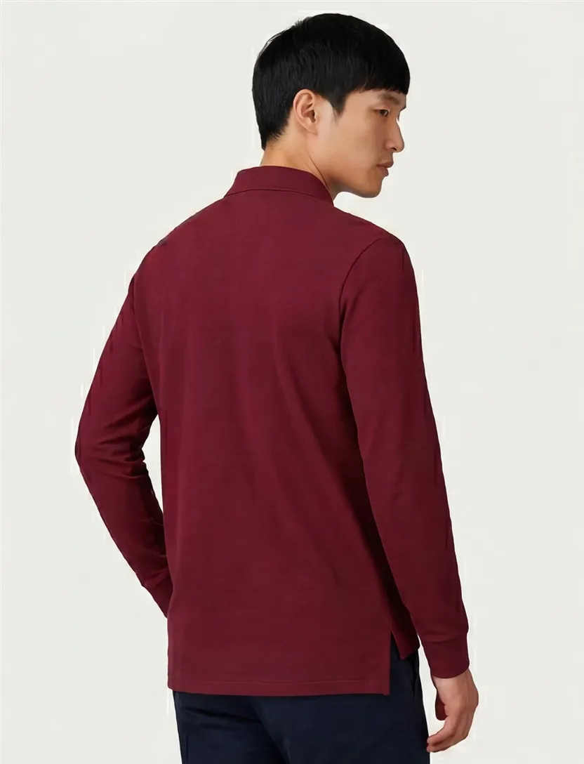 Polo ralph lauren polo bordeaux katoen effen