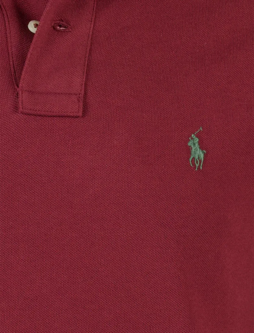Polo ralph lauren polo bordeaux katoen effen