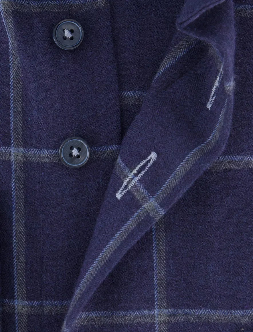casual overhemd donkerblauw Portofino Regular Fit