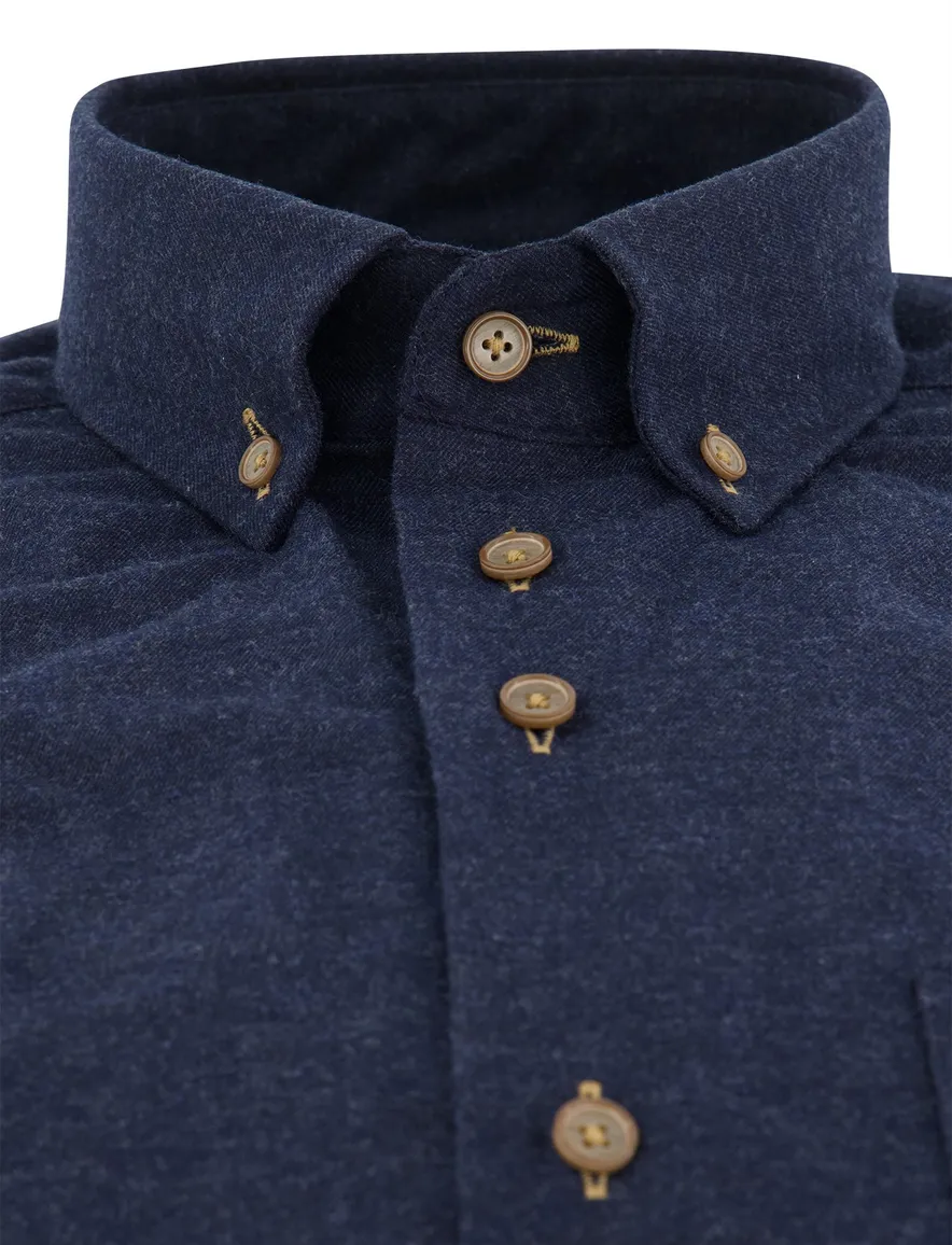 Donkerblauw overhemd Portofino normale fit