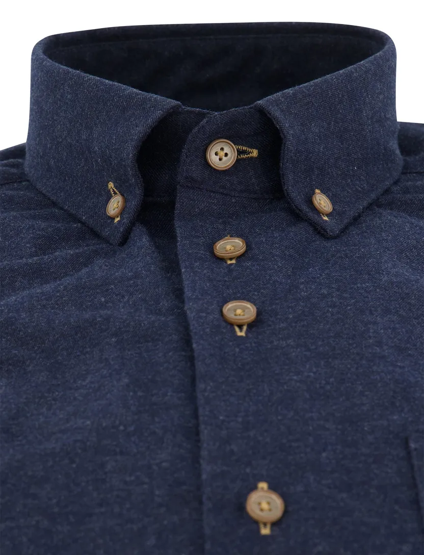 Katoenen donkerblauw overhemd Portofino