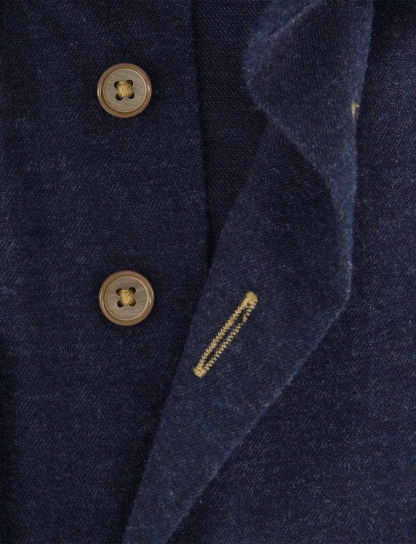 Katoenen donkerblauw overhemd Portofino