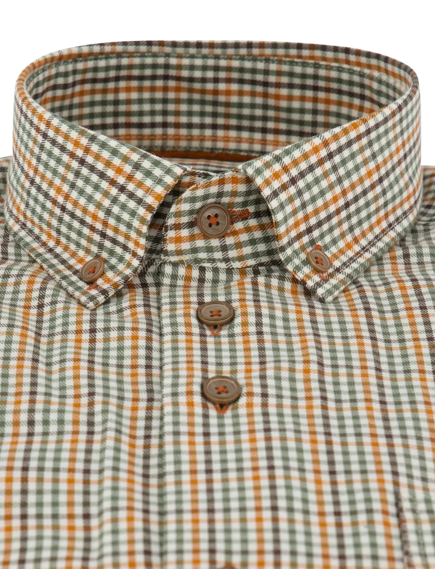Portofino regular fit overhemd geruit oranje