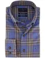 Blauw geruit overhemd Portofino normale fit