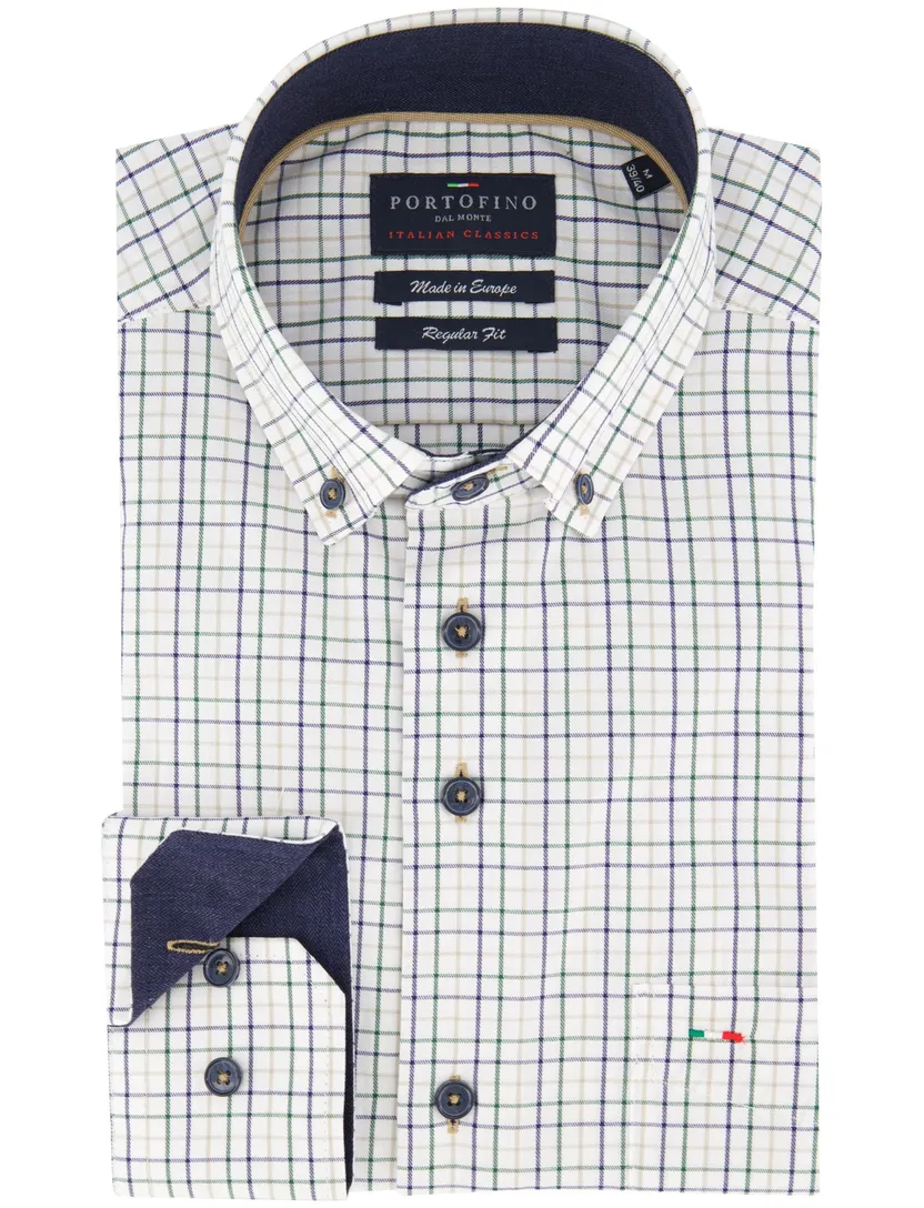 Casual overhemd Portofino Regular Fit wit button-down boord