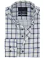 Geruit Portofino overhemd blauw katoen normale fit