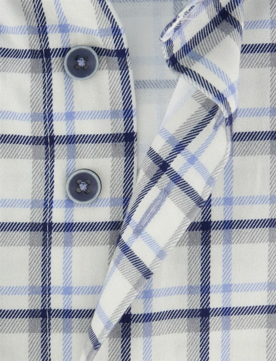 Katoenen geruit Portofino overhemd blauw