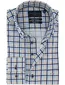 Portofino regular fit geruit overhemd blauw