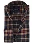 Donkerblauw geruit overhemd flanel Portofino regular fit