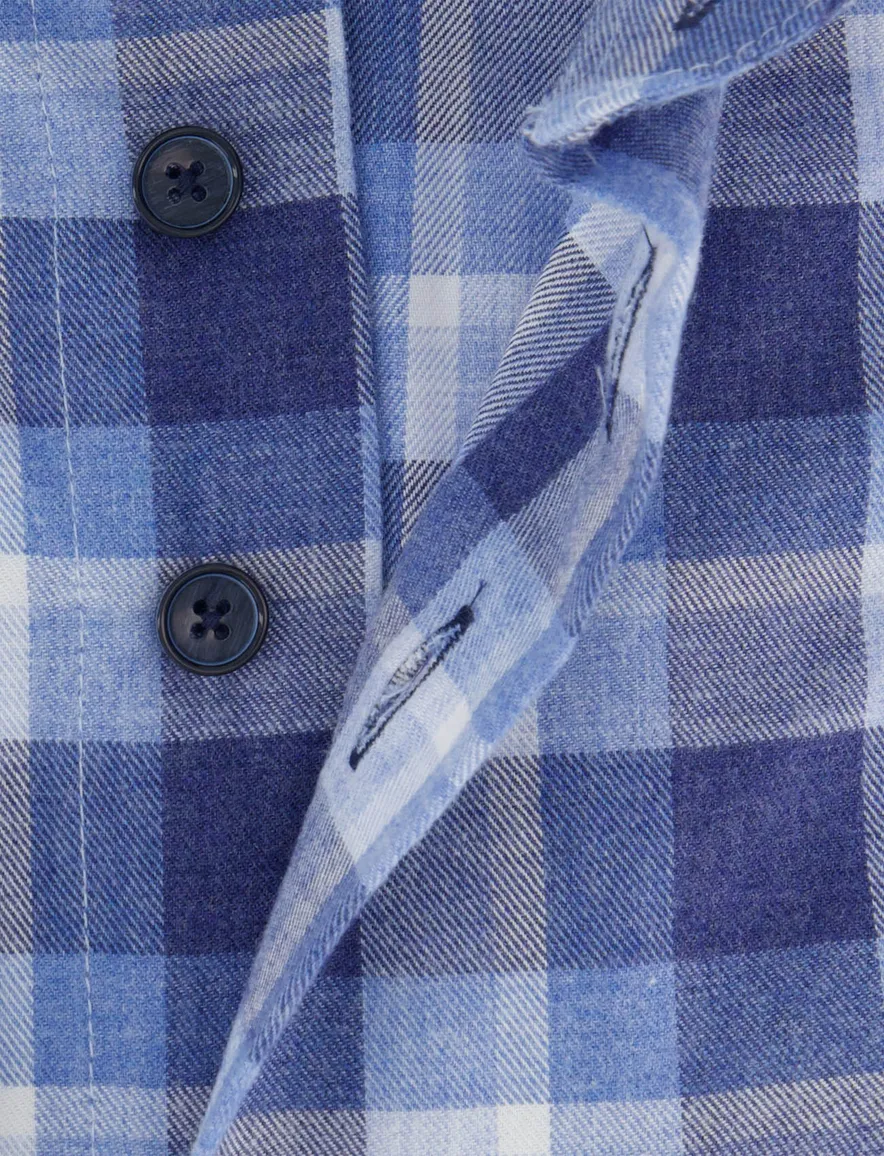 Portofino regular fit blauw geprint overhemd