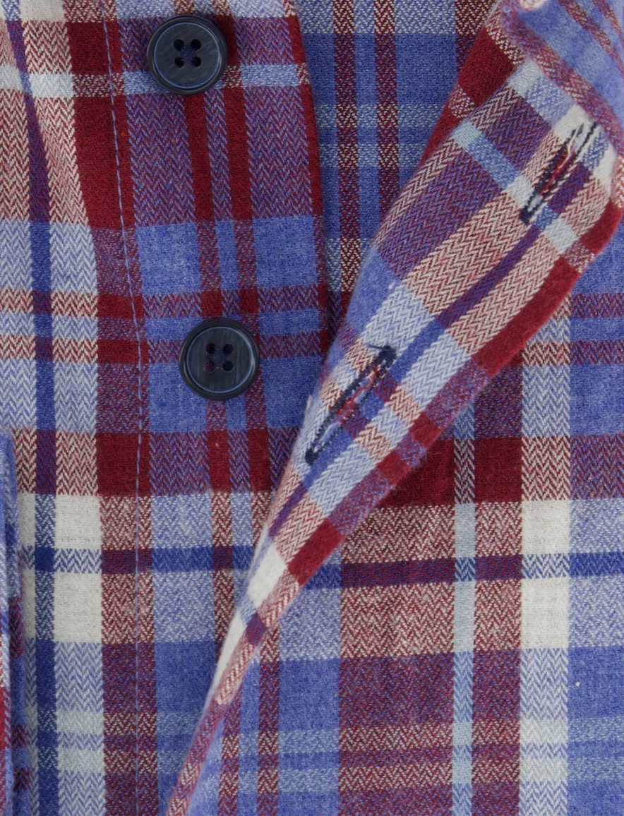 Portofino Regular Fit casual overhemd bordeaux
