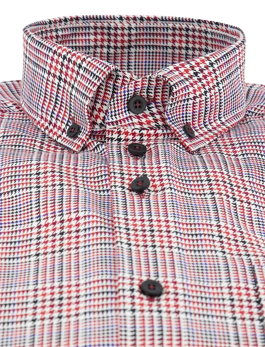 Portofino overhemd rood print zwart
