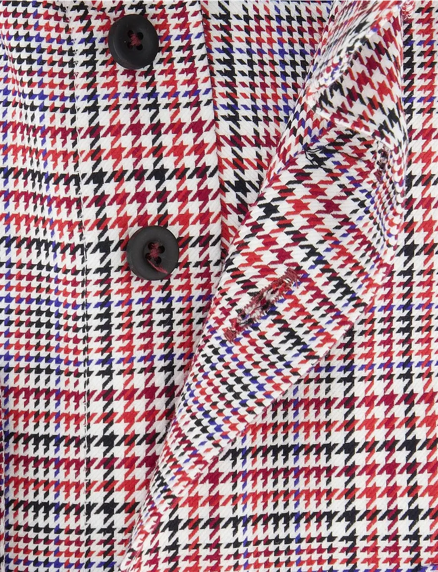Portofino overhemd rood print zwart