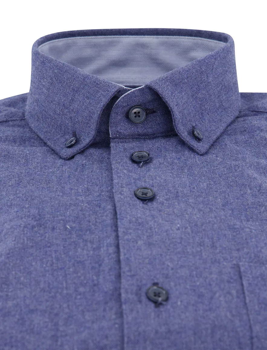 Portofino Regular Fit casual overhemd blauw katoen
