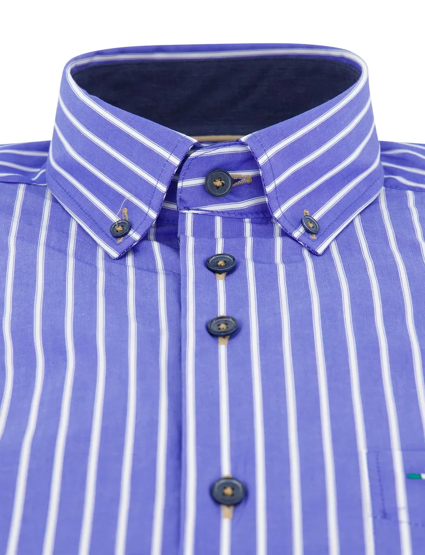 Portofino overhemd blauw katoen