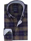 Normale fit geruit overhemd Portofino donkerblauw