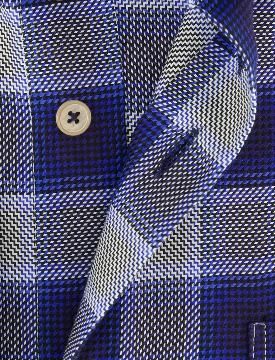 Normale fit geruit overhemd Portofino blauw