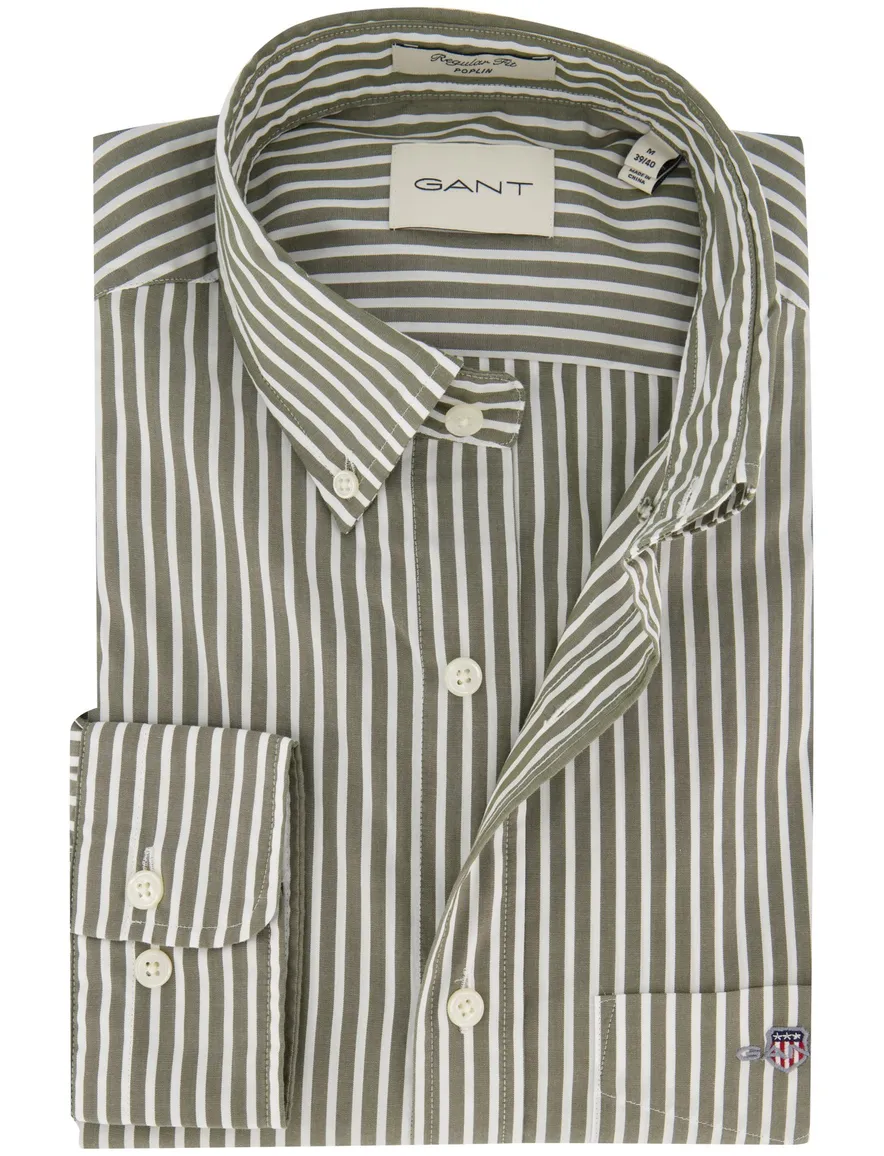 casual overhemd groen Gant Regular Fit