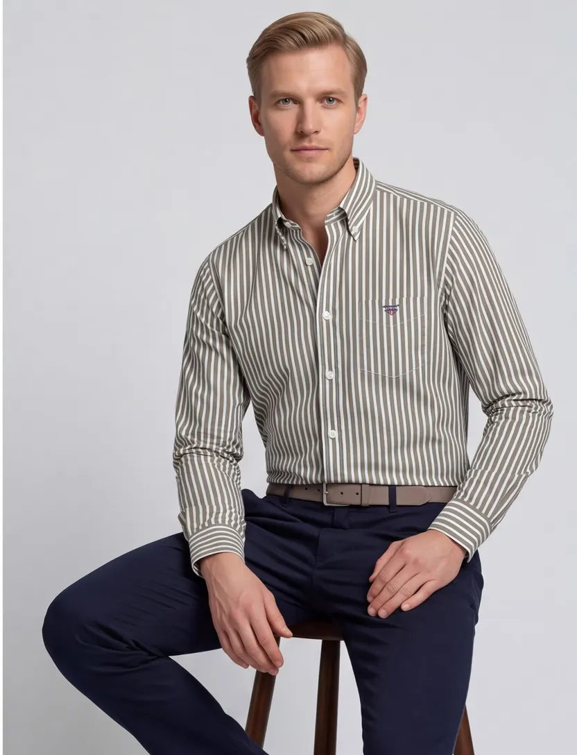 casual overhemd Gant Regular Fit groen