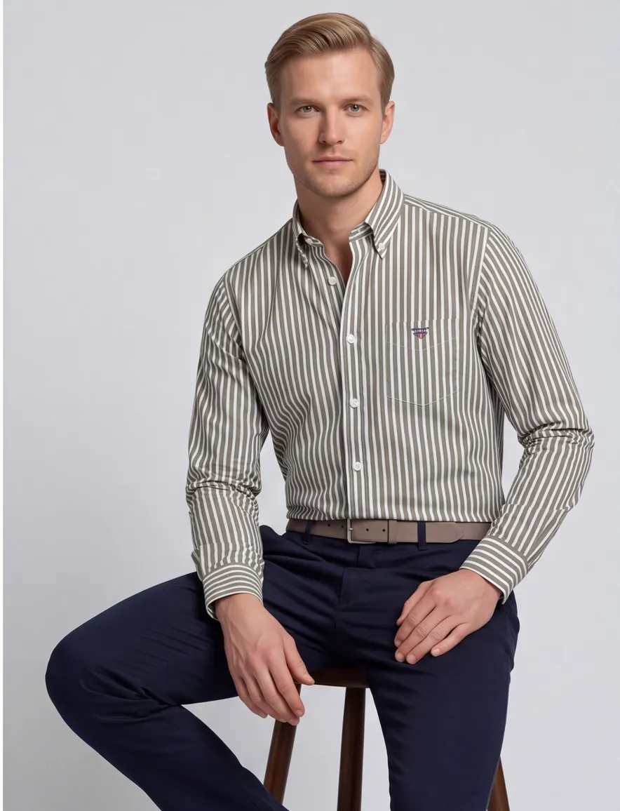 casual overhemd groen Gant Regular Fit