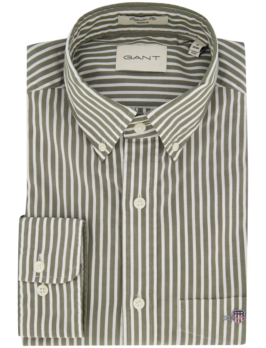 casual overhemd groen Gant Regular Fit
