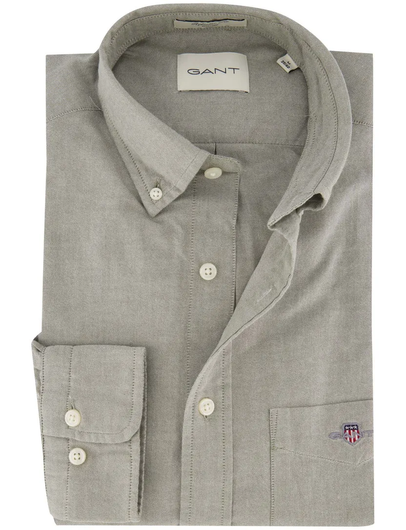 casual overhemd Gant Regular Fit effen groen