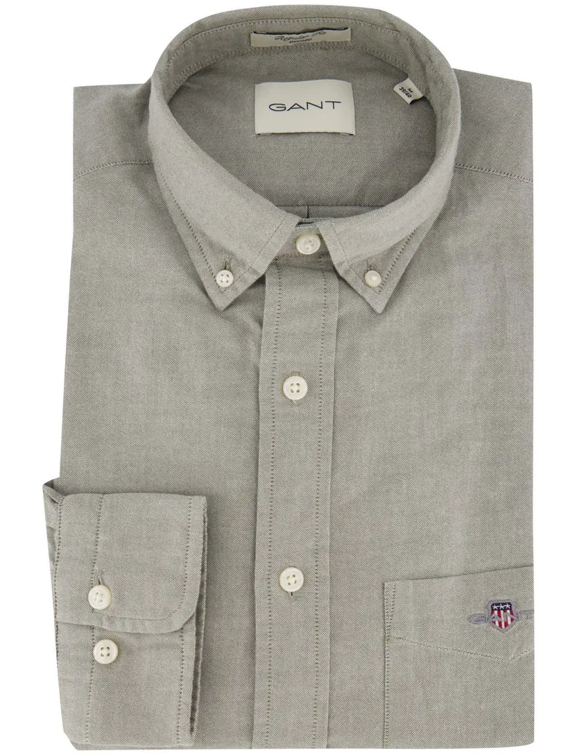 casual overhemd Gant Regular Fit effen groen
