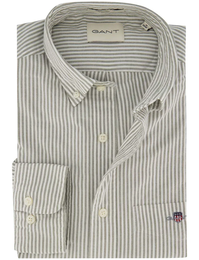 Casual overhemd Gant Regular Fit groen katoen