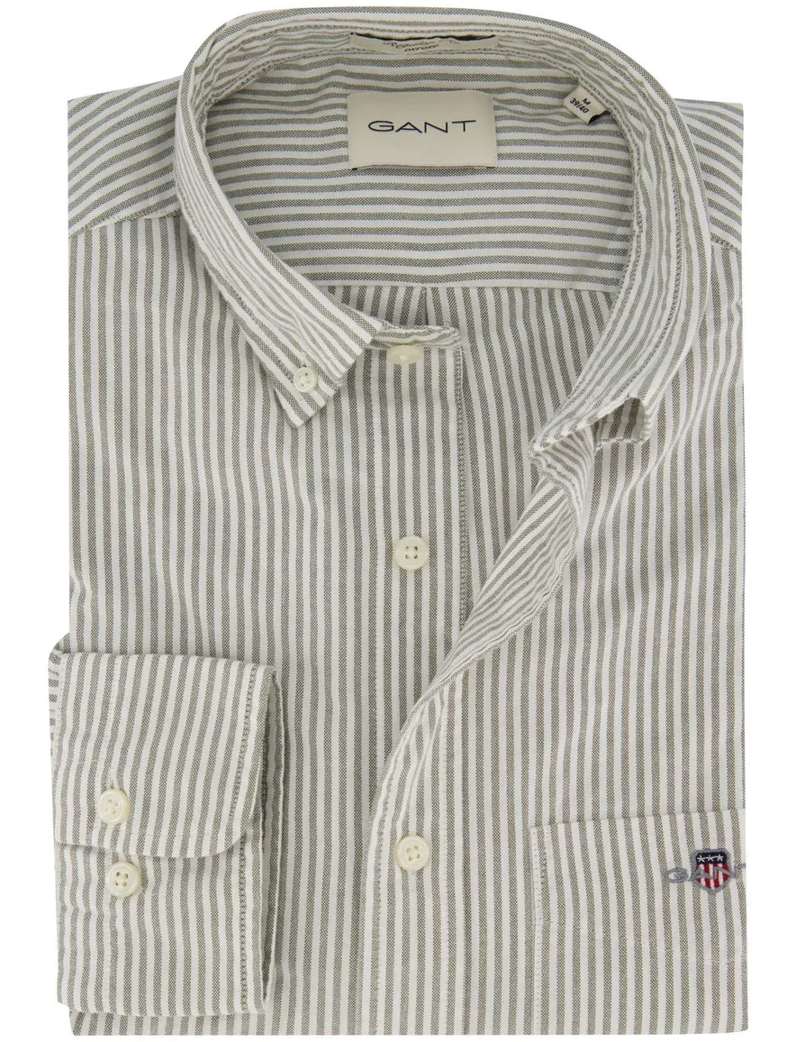 casual overhemd groen Gant Regular Fit