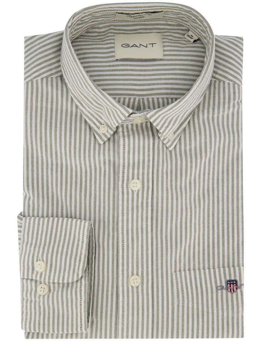 Casual overhemd Gant Regular Fit groen katoen