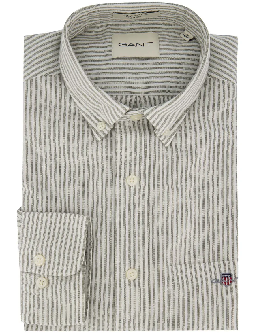 casual overhemd groen Gant Regular Fit