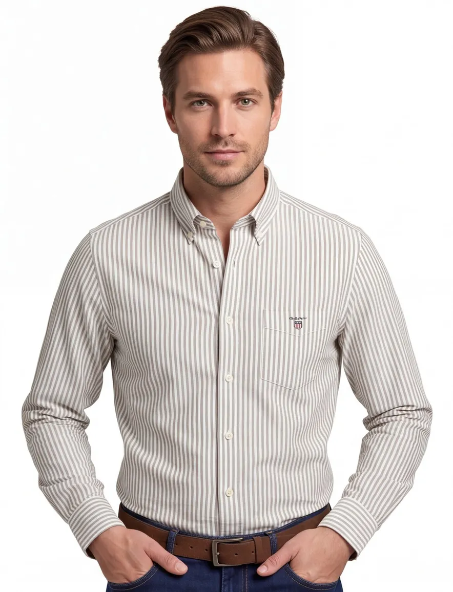casual overhemd groen Gant Regular Fit