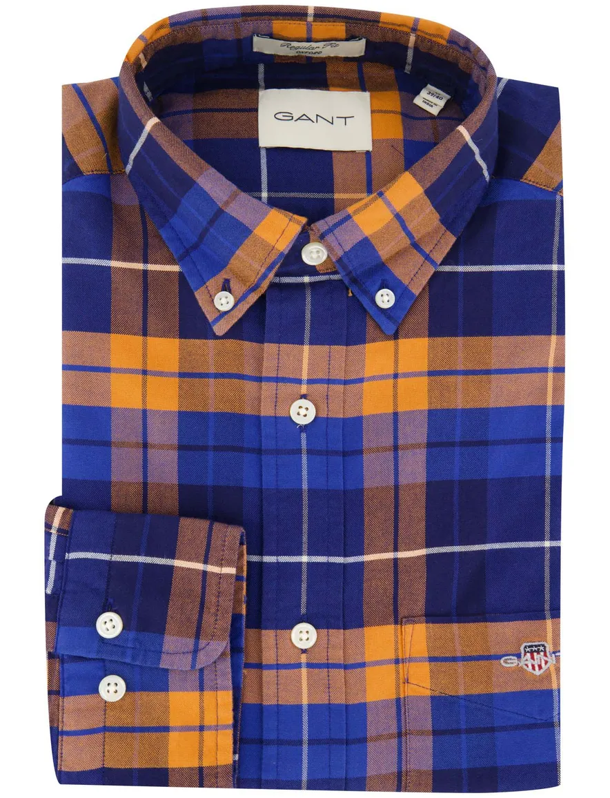casual overhemd oranje Gant Regular Fit