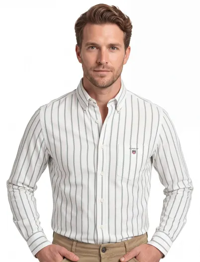 Gant Gant casual overhemd groen