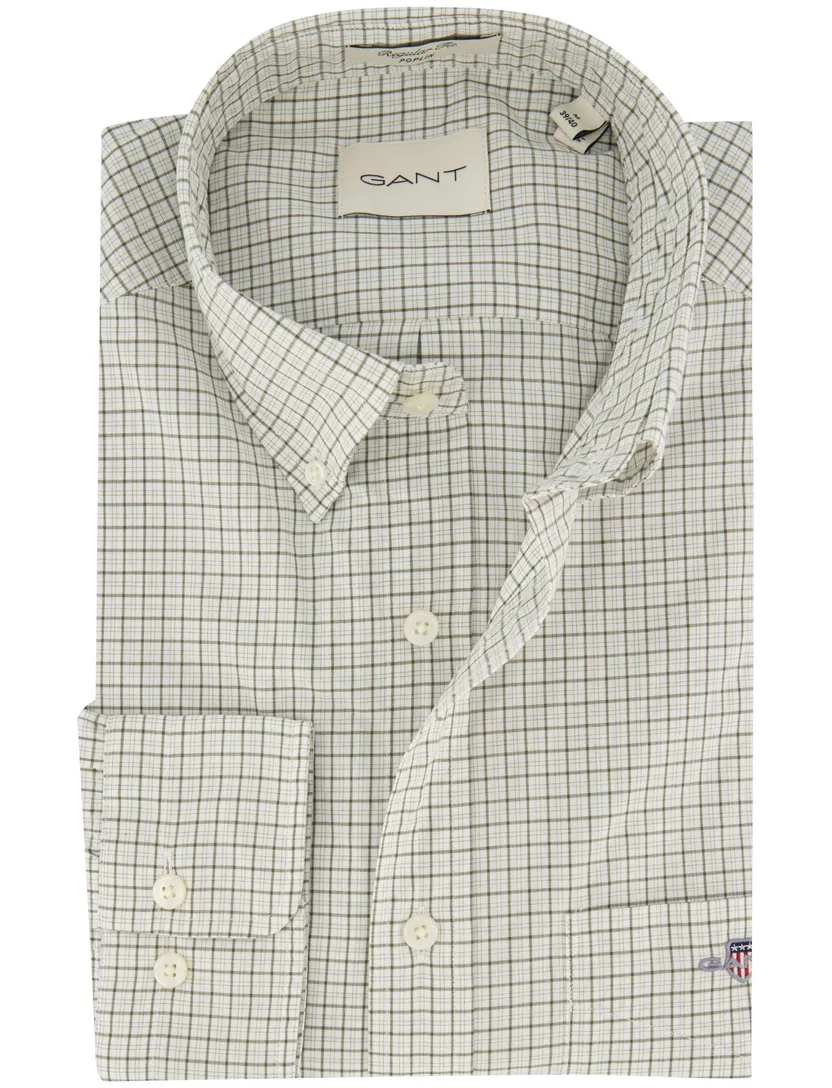Casual overhemd Gant Regular Fit groen button-down boord