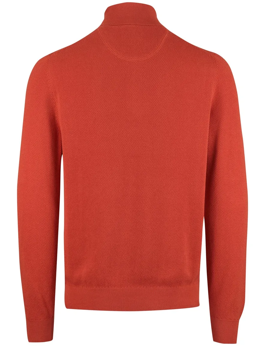 Gant half zip trui katoen oranje