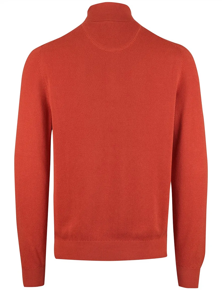Gant half zip trui katoen oranje